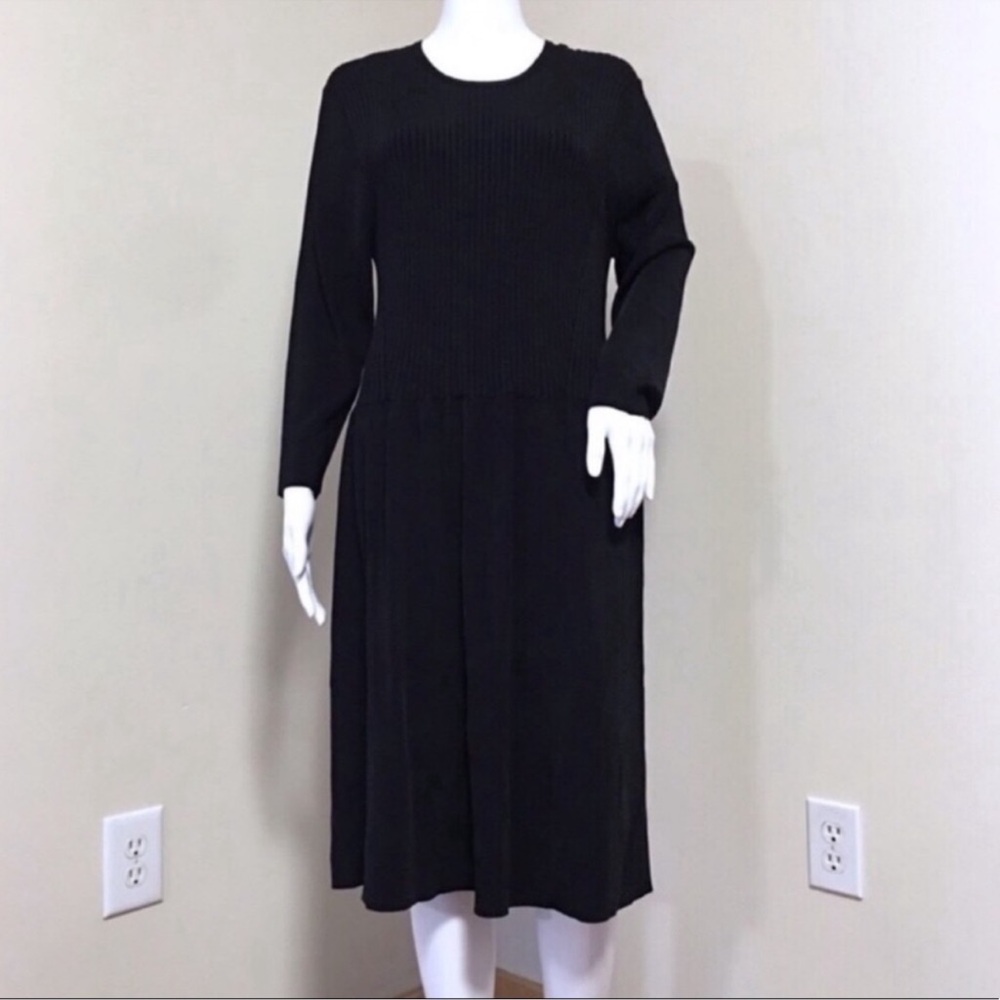 J McLaughlin Dress L XL Black Long Sleeve Stretch
